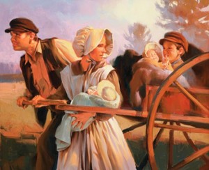 pionniers-charette-a-bras, pionnières mormones