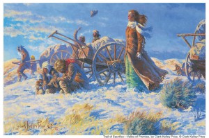 pionniers-charette-a-bras-salt-lake-mormon, pionnières mormones