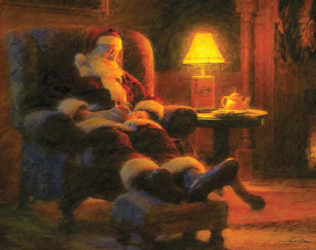 Le Père Noël dormant dans son fauteuil