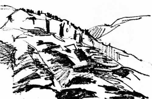 dessin de la montagne avec les lettres géantes B Y U