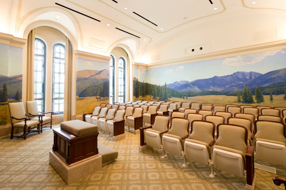 une salle de dotation au temple de Fort Collins