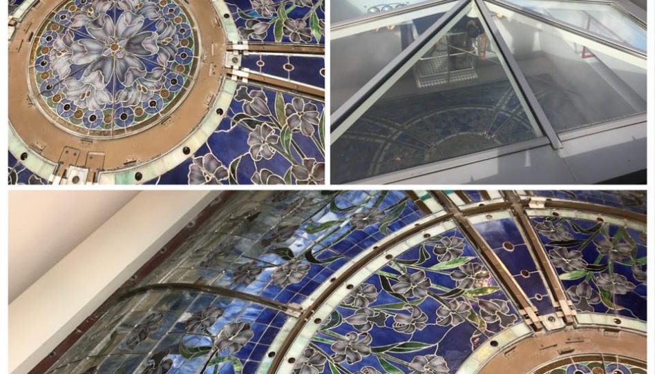 beauté du vitrail du temple de Paris